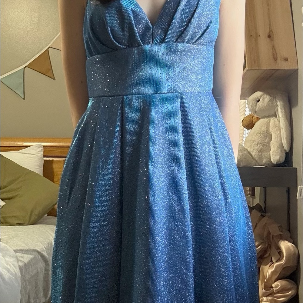 B Darlin Vibrant Blue Dress